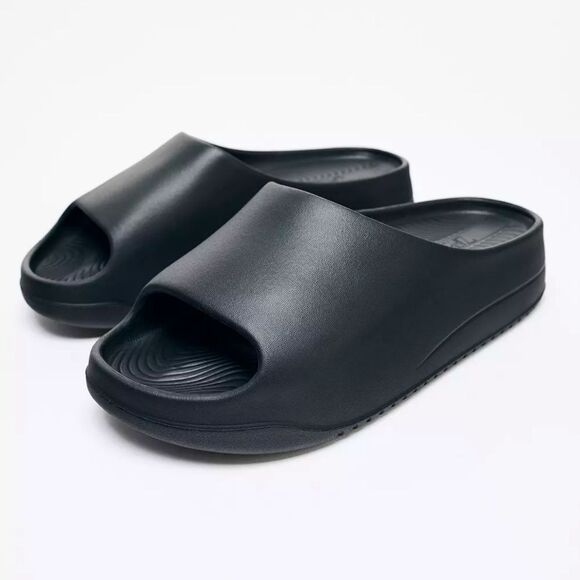 NWOT Zara Flatform Sandals in Black-Size 7.5/38 - Picture 1 of 12